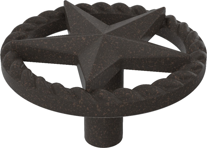 LONE STAR 2-in Rust Round Traditional Cabinet Knob