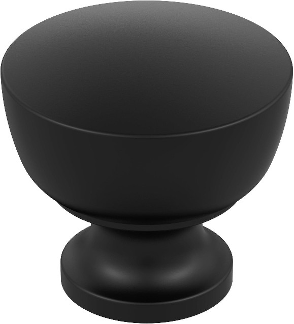 Chalice 1-1/4-in Matte Black Round Transitional Cabinet Knob