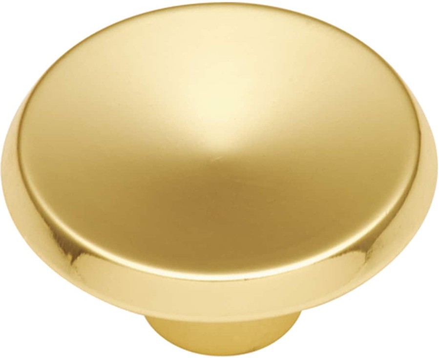 Metropolis 1-1/2-in Polished Brass Round Contemporary Cabinet Knob 25 -Pack