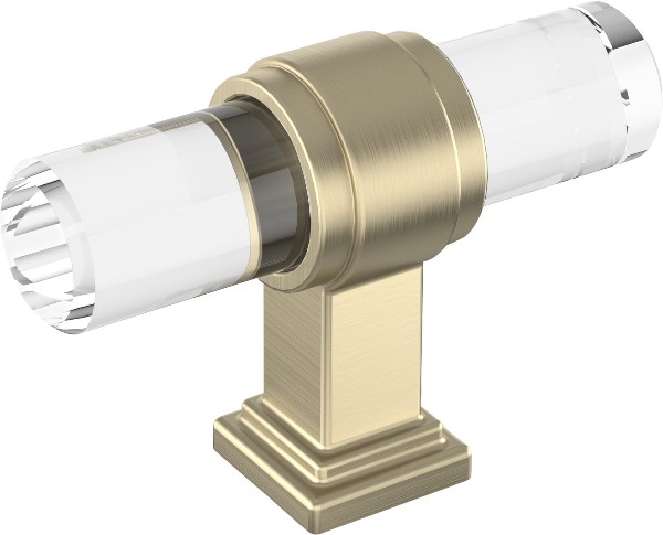 Glacio 2-1/8-in Clear/Golden Champagne Bar Contemporary Cabinet Knob