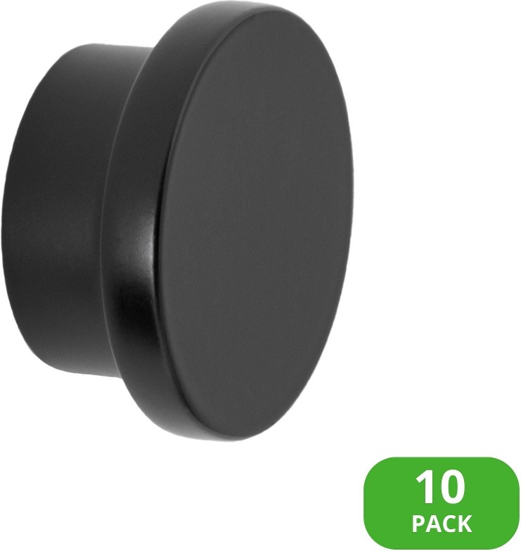 Ethan 1-1/4-in Matte Black Round Modern Cabinet Knob 10 -Pack