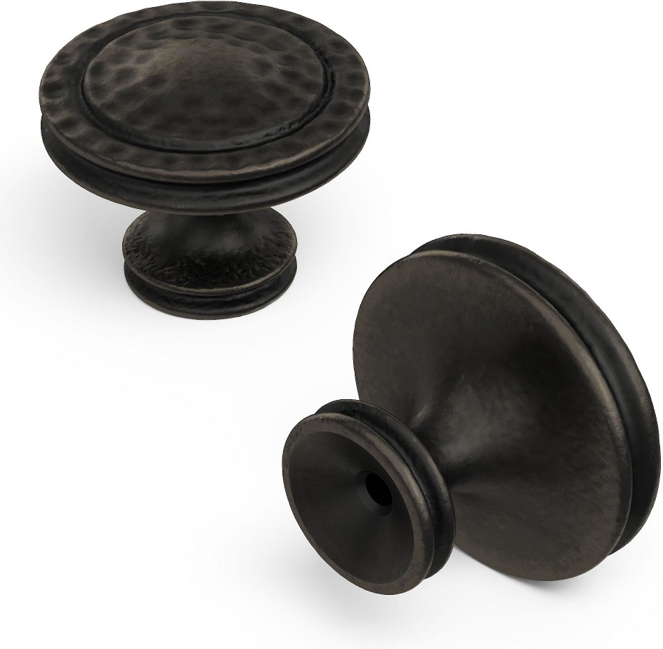 Mountain Lodge 1-3/8-in Black Iron Round Craftsman Cabinet Knob 10 -Pack