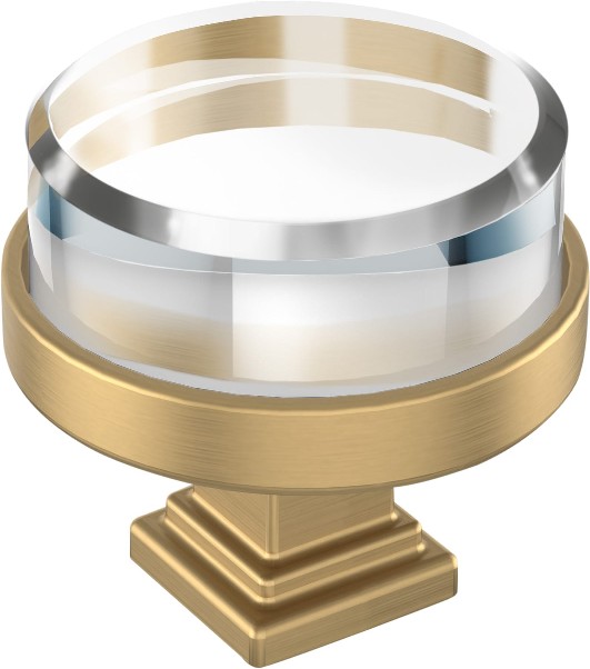 Glacio 1-1/2-in Clear/Champagne Bronze Round Contemporary Cabinet Knob
