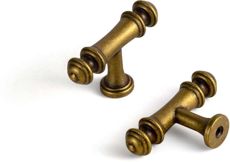 2-3/8-in Antique Brass Bar Classic Cabinet Knob 6 -Pack