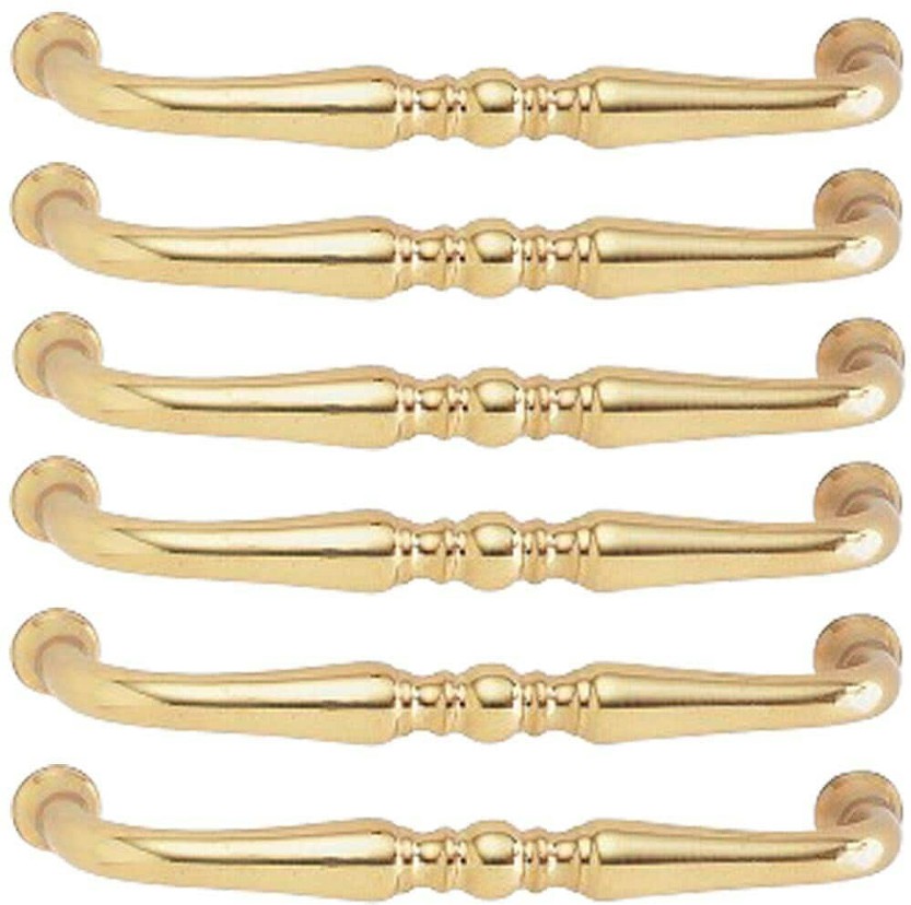Drawer Pulls 3-5/8-in , 96mm Center to Center Brass Arch Handle Drawer Pulls 6 -Pack