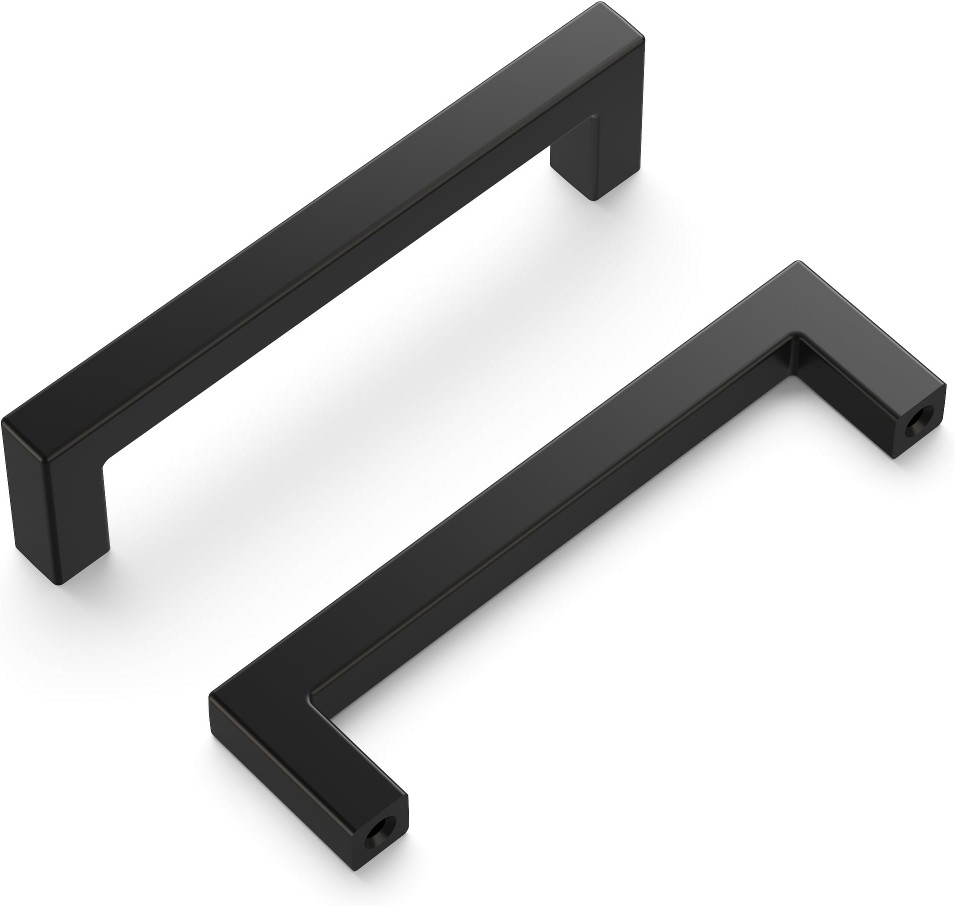 Skylight 3-3/4-in , 96mm Center to Center Matte Black Rectangular Handle Drawer Pulls