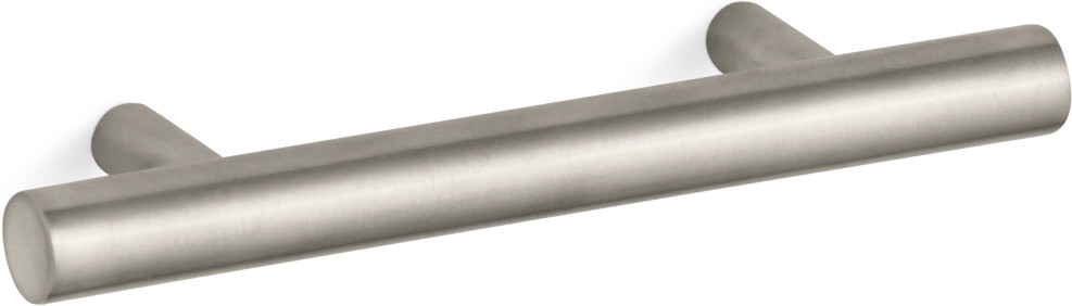 Purist 4-in , Vibrant Brushed Nickel Cylindrical Handle Drawer Pulls