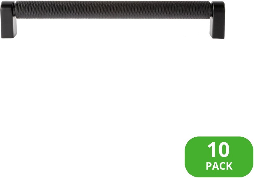 Kent 7-in , 178mm Center to Center Matte Black Cylindrical Bar Drawer Pulls 10 -Pack