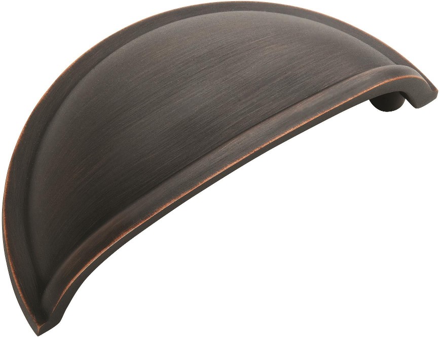 Cup Pulls 3-in , 76mm Center to Center Oil Rubbed Bronze Oval Cup Drawer Pulls