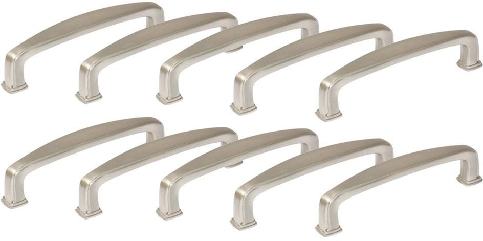Park Avenue 3-in or 3-3/4-in , 96mm Center to Center Satin Nickel Dual Mount Arch Bar Drawer Pulls 10 -Pack