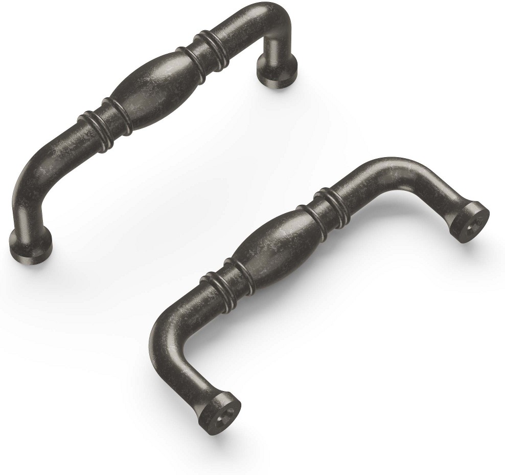 Williamsburg 3-in , 76mm Center to Center Black Nickel Vibed Arch Handle Drawer Pulls
