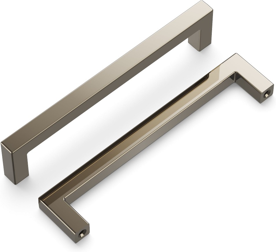 Skylight 5-1/16-in , 128mm Center to Center Polished Nickel Rectangular Handle Drawer Pulls