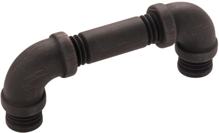 Pipeline 3-in , 76mm Center to Center Black Nickel Vibed Rectangular Bar Drawer Pulls