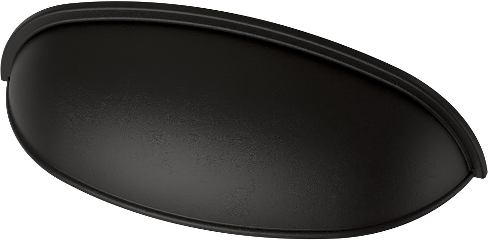 Wellington 2-1/2-in or 3-in , 64mm or 76mm Center to Center Matte Black Dual Mount Oval Cup Drawer Pulls