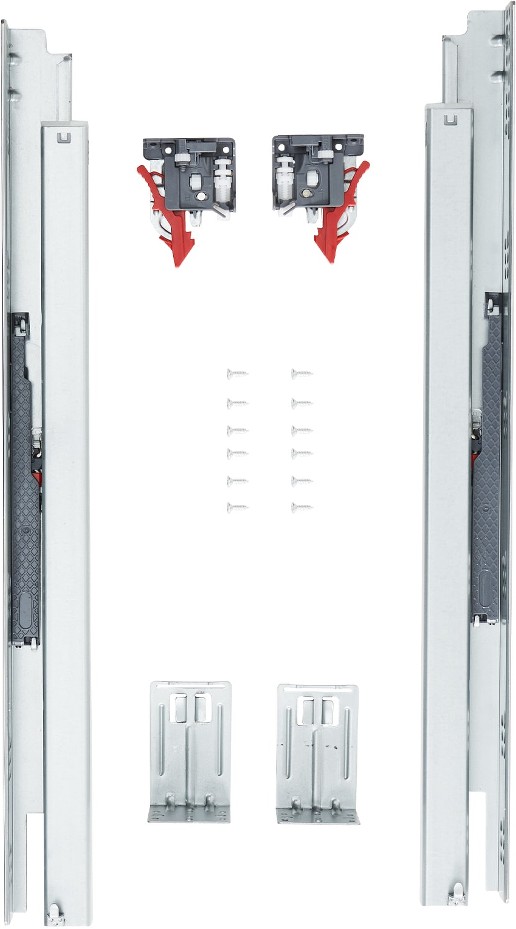 21.37-in Full extension Soft Close Self-Closing Bottom Mount 100-lb Load Capacity Heavy Duty Silver Drawer Slide 10 -Pair 10 -Pieces