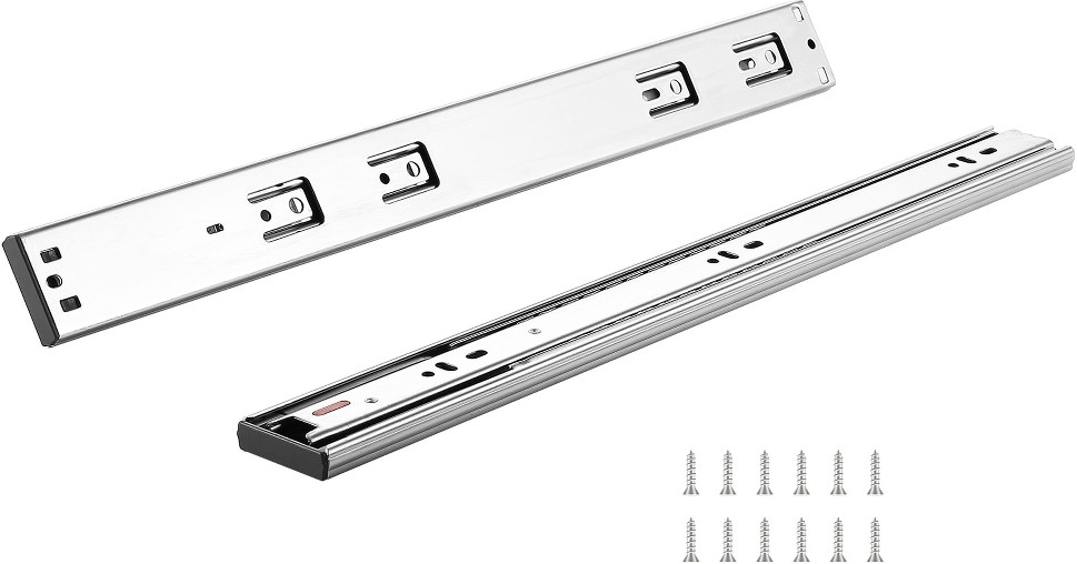 21.77-in Full extension Soft Close Self-Closing Side Mount 100-lb Load Capacity Heavy Duty Silver Drawer Slide 10 -Pair 10 -Pieces