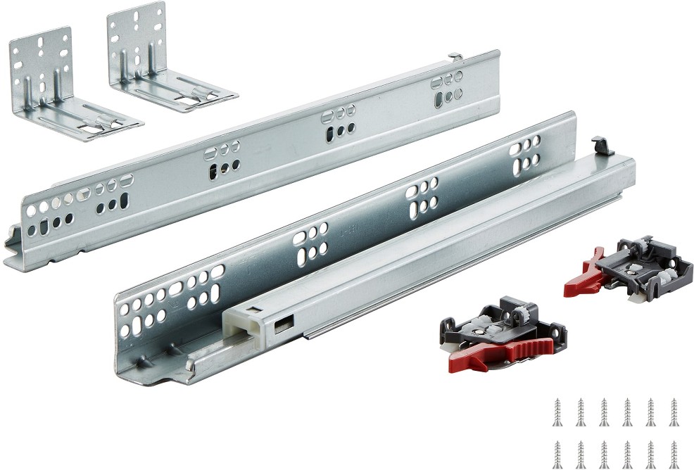 15.43-in Full extension Soft Close Self-Closing Bottom Mount 100-lb Load Capacity Heavy Duty Silver Drawer Slide 6 -Pair 6 -Pieces