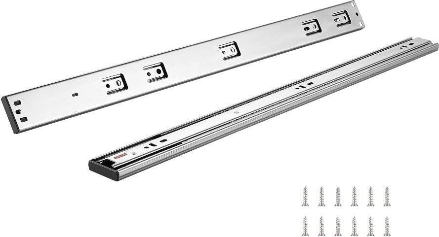 23.74-in Full extension Soft Close Self-Closing Side Mount 100-lb Load Capacity Heavy Duty Silver Drawer Slide 10 -Pair 10 -Pieces