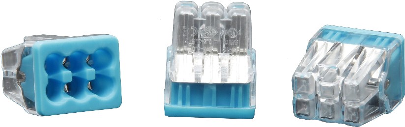 Push-in Wire Connectors 6 Clear/Blue ( 10 -Pack )