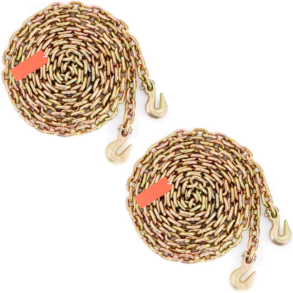 7100lbs Working Load Limit Transport Binder Chain 3/8in x20ft G80 Tow Chain, 2-Pack