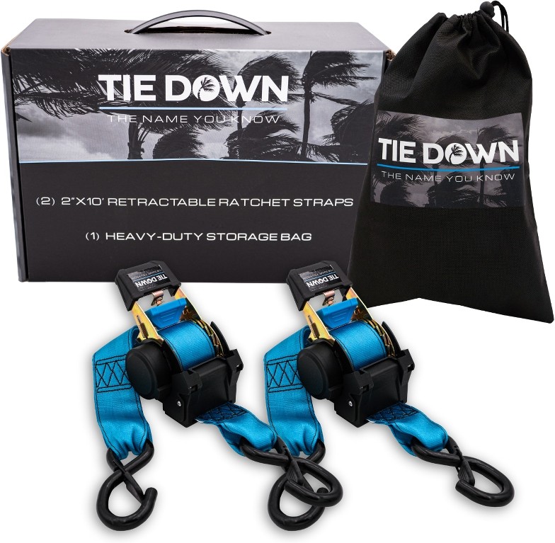2-in x 10-ft Retractable Ratchet Strap with S-Hook 3000-lb Break Strength 2 -Pack