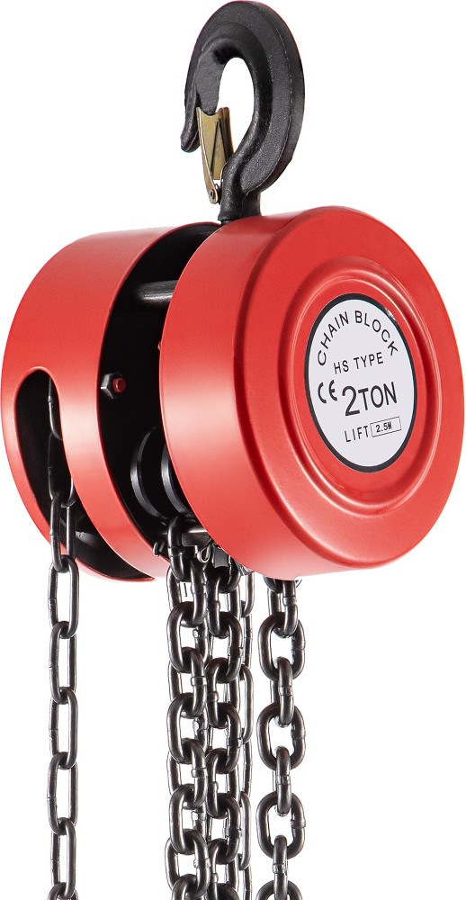 2 Ton Hand Chain Hoist 4400 lbs Capacity 8ft Lift Manual Hoist with Industrial Steel Construction for Workshop and Transport Use Red