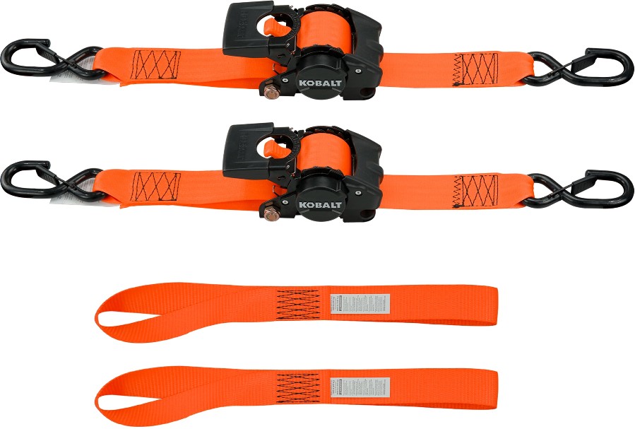 2-in x 10-ft Retractable Ratchet Strap with S-Hook 3000-lb Break Strength
