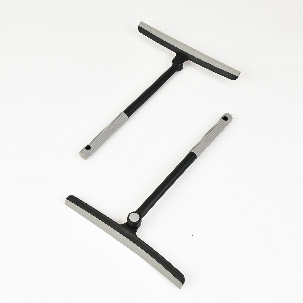 Trio Home 2 Pack Rotating Squeegee Set  Soft Comfort Handle  Adjustable  Squeegee for Windows  Shower Doors  Car Windshield Mirrors