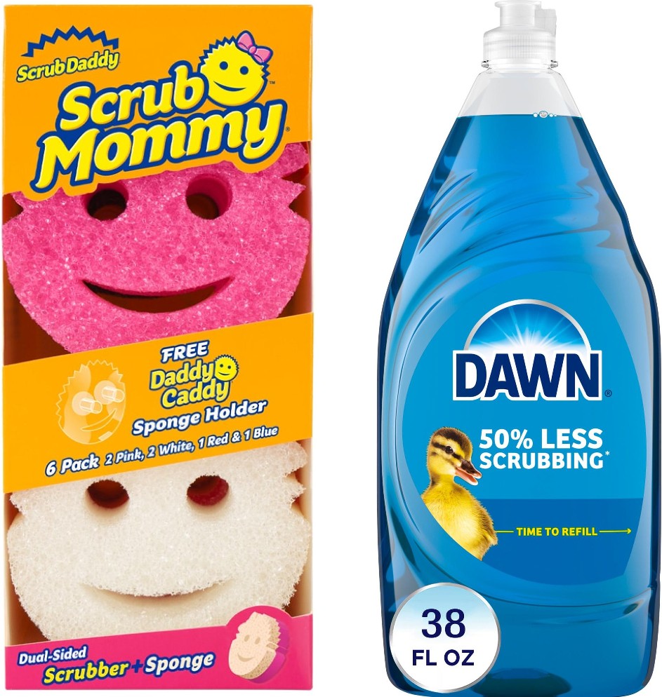 Deep Clean Duo - Dawn 38-fl oz Dish Soap and Scrub Mommy Sponge 6-Pack