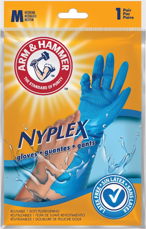 Medium Embossed -Grip PVC Reusable cleaning gloves 1 -Pairs