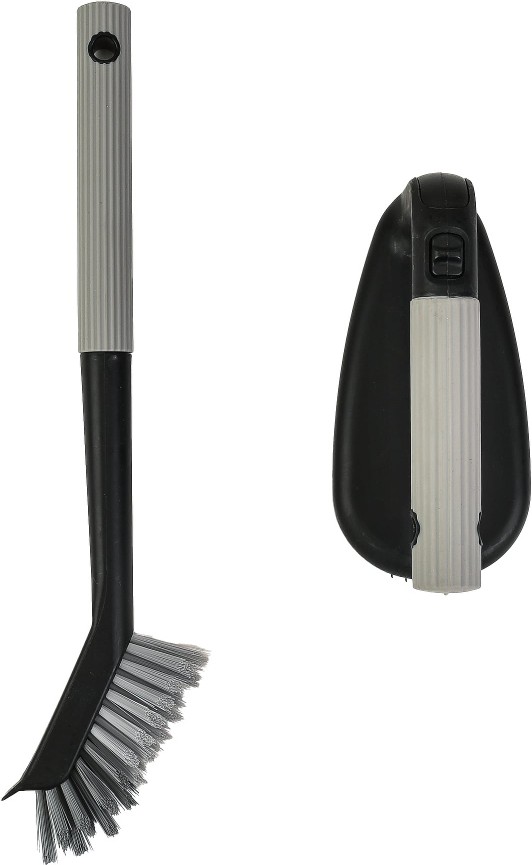 Trio Home 2PC Floor and Gap Brush Set With detachable Grout Cleaning Brush Heavy-Duty Soft Comfort Handle