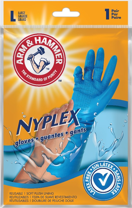 Medium Embossed -Grip PVC Reusable cleaning gloves 1 -Pairs