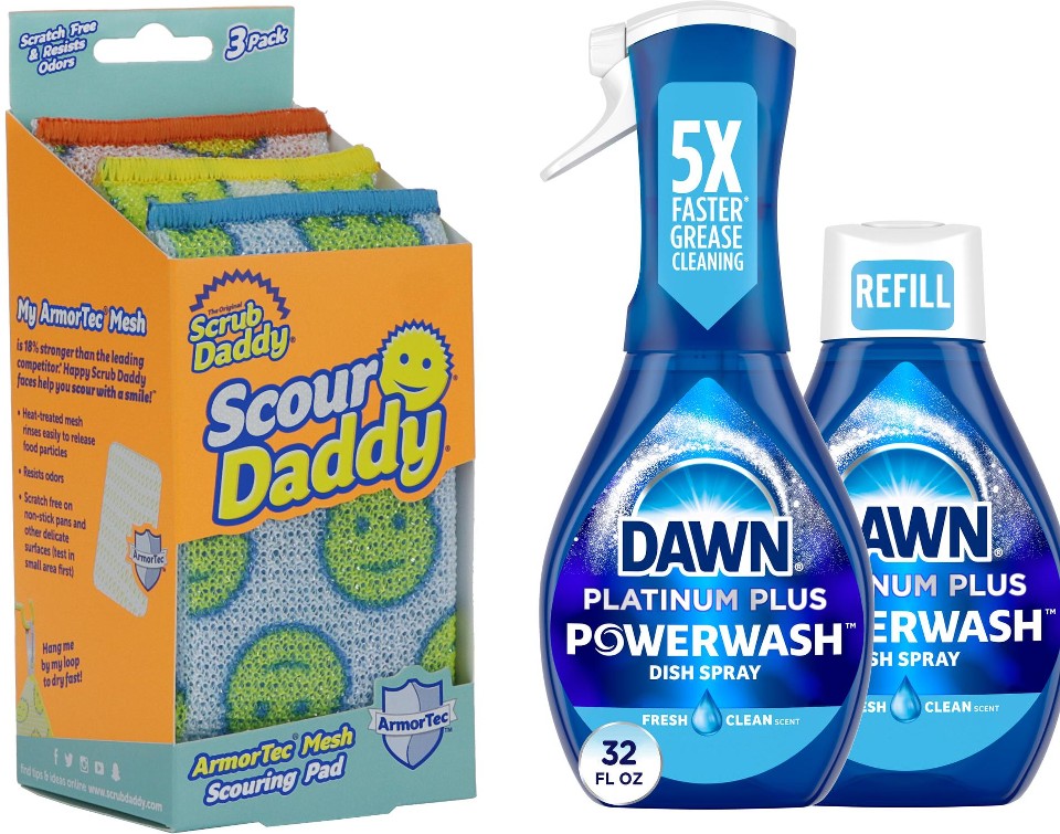 Deep Clean Duo - Dawn Powerwash Starter Kit and Scour Daddy Scouring Pad 3-Pack