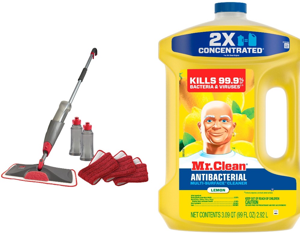 Spray Mop Starter Kit and Mr. Clean Lemon All Purpose Cleaner