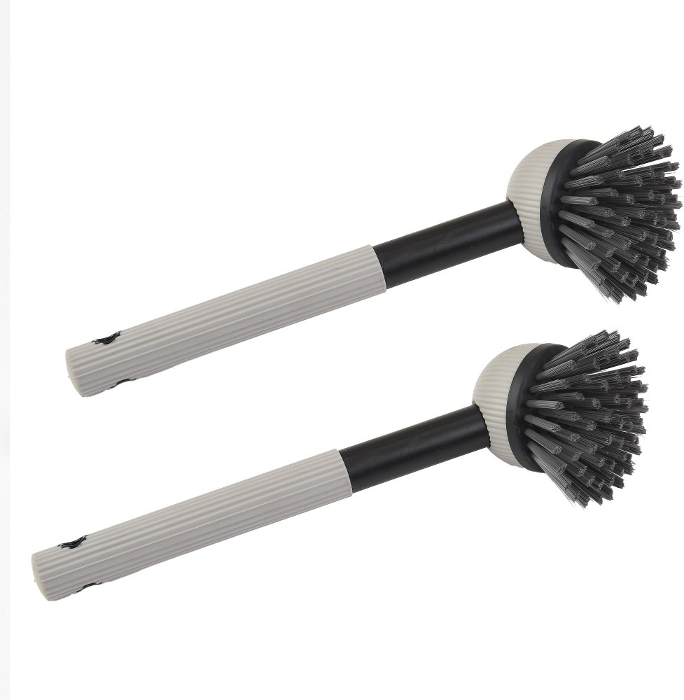 Trio Home 2 Pack Dish Brush Soft Comfort Handle Scrubber with Stiff Bristles for Sink Plates  Pots and Pans