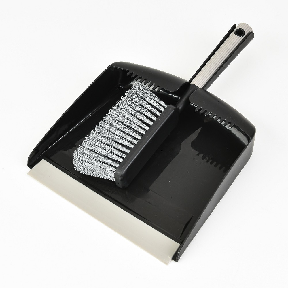 Trio Home Dust Pan And Brush Set Dirt Scraper Soft Comfort Handle And Bristles Small Hand Broom for Home and Office