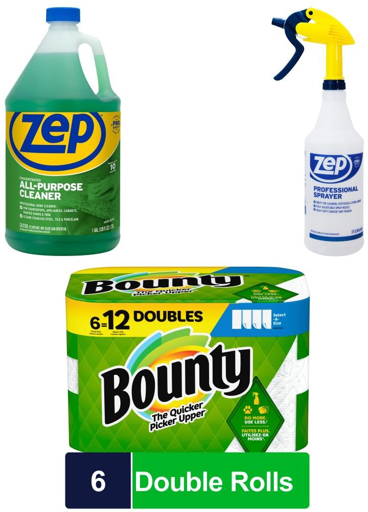 Zep Concentrated All-Purpose Cleaner Kit with Professional Sprayer Bottle and Bounty Paper Towels