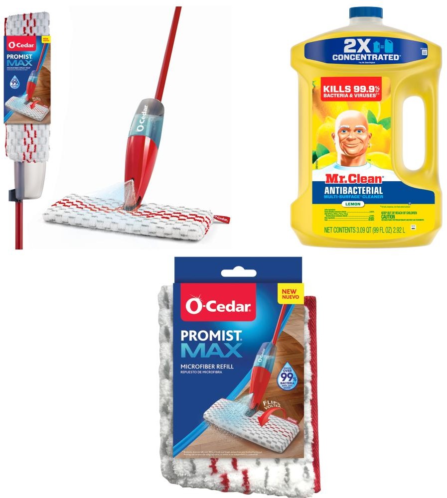Spray Mop, Mr. Clean Lemon All Purpose Cleaner and Microfiber Refill