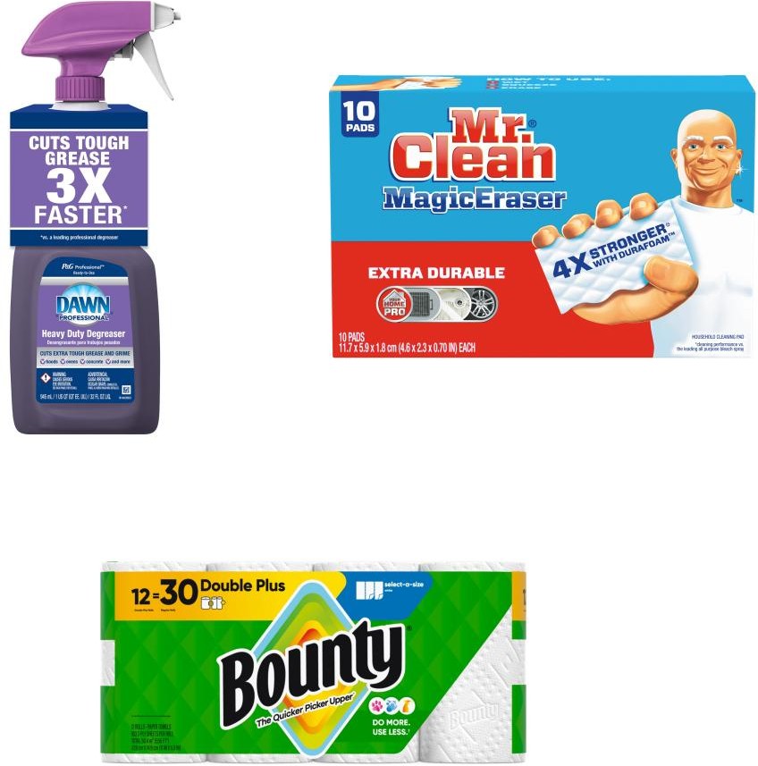 Pro Cleaners Case Pack - Degreaser, Paper Towels & Magic Eraser