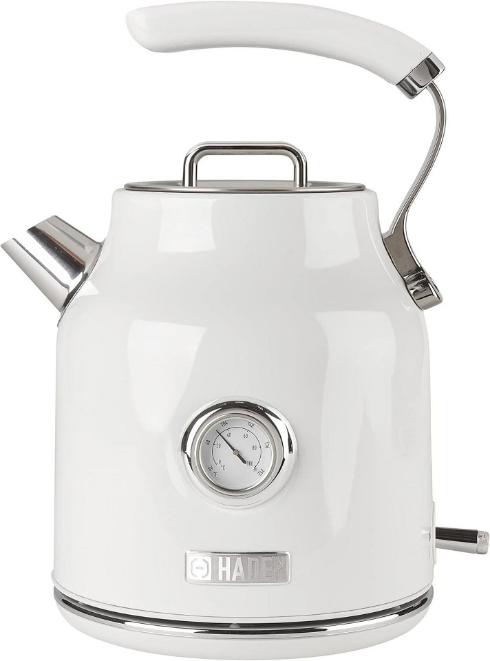 Dorset 1.7 Liter Stainless Steel Electric Kettle Hot Water Kettle with 360 Degree Base and Auto Shutoff Ivory Chrome