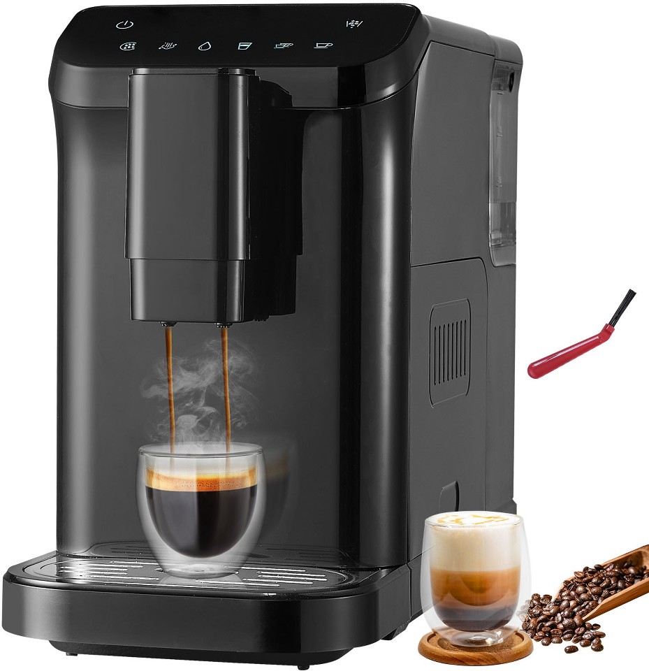 Automatic Espresso Machine - Built-In Grinder 15 Bar Auto Coffee Machine
