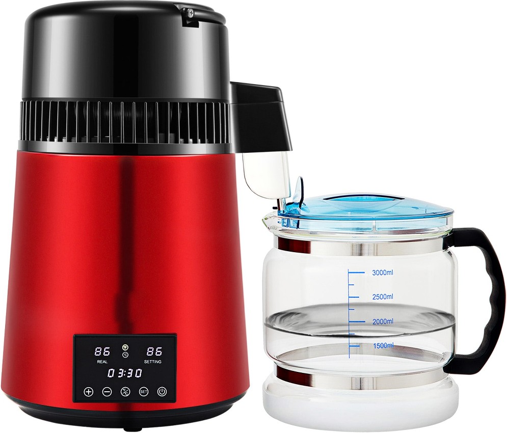 750 W 6.3 Gal/D Water Distiller Red 1 -Cup Digital Electric kettle with Automatic Shut-Off