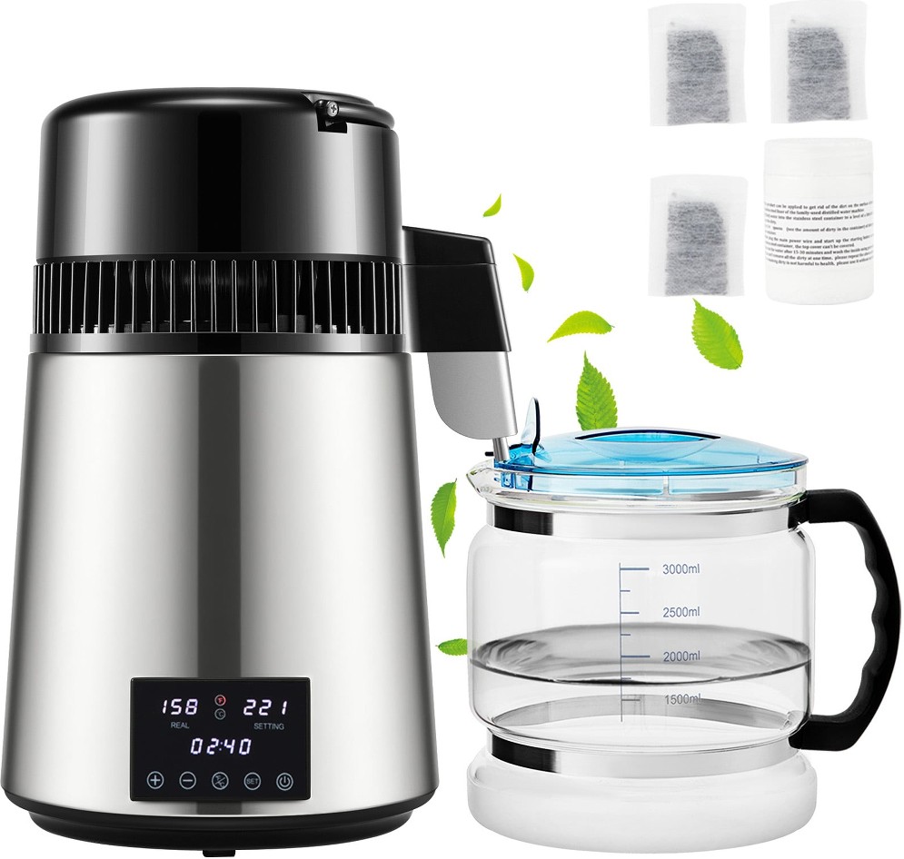 1750 W 9.5 Gal/D Water Distiller 304 stainless steel 1 -Cup Digital Electric kettle with Automatic Shut-Off
