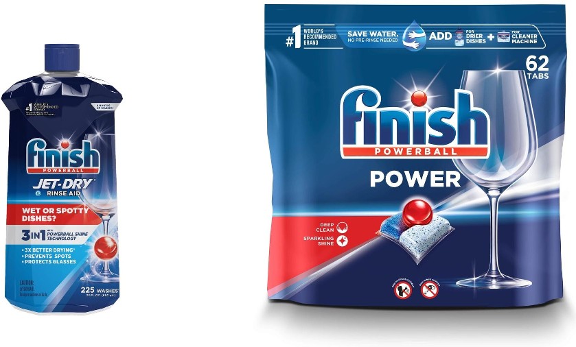 Power 62-Count Dishwasher Detergent & 23-oz Jet Dry Rinsing Agent Bundle