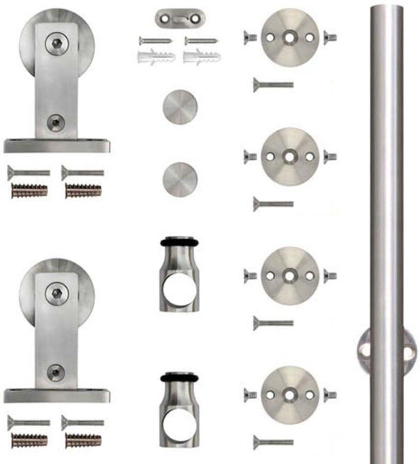 78-in Stainless Steel Indoor Standard Single Barn door hardware kit