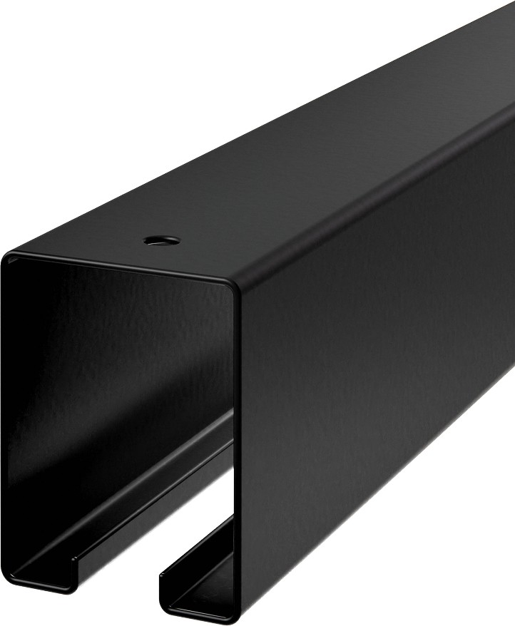 144-in Matte Black Indoor/Outdoor Single Box rail