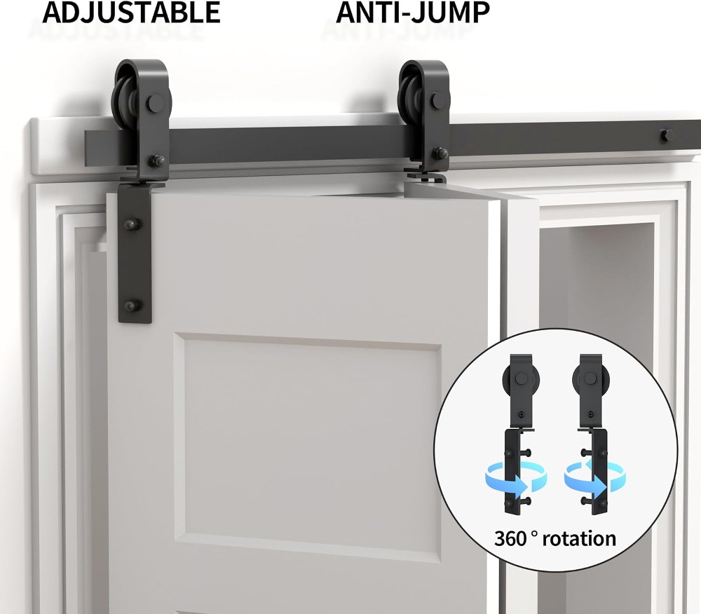 72-in Matte matte black Indoor Standard Double Barn door hardware kit