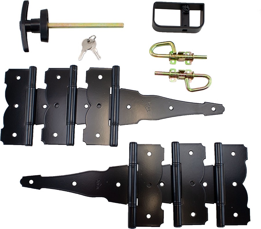Hardware Door Kit w/Door T-Handle Barrel Bolts 8-inch Colonial Hinges (Loop Barrel Bolt)