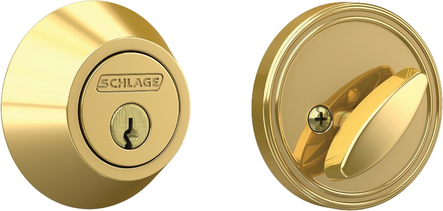 Bright Brass Single Cylinder Deadbolt