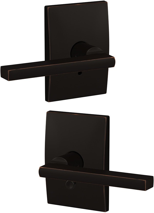 Custom Latitude - Century Aged Bronze Interior Bed/Bath Hall/Closet Combined Door Handle